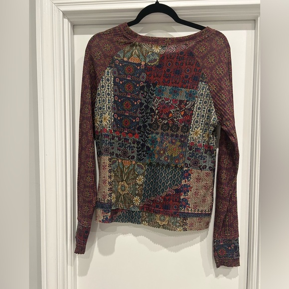 Natural Life Colorful Patchwork Long Sleeve Top - Picture 6 of 9